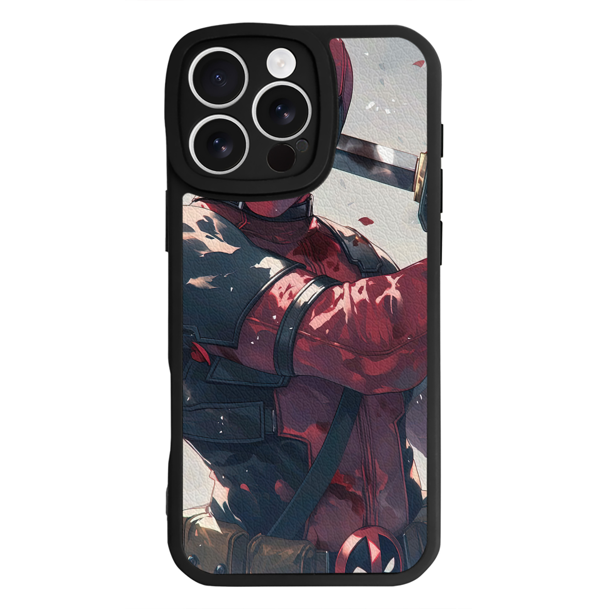 （画像用） Deadpool デッドプール 【iPhone 16シリーズ対応】シリコンスマホケース（レザー調） 材質：シリコン